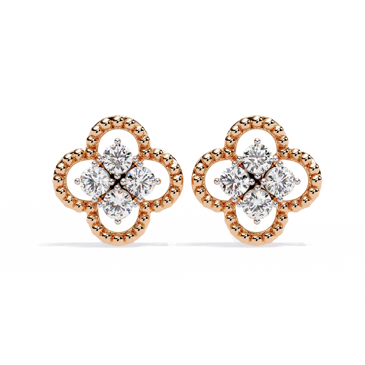 Lucky Clover Cluster Lab Grown Diamond Studs - Ophiratbf