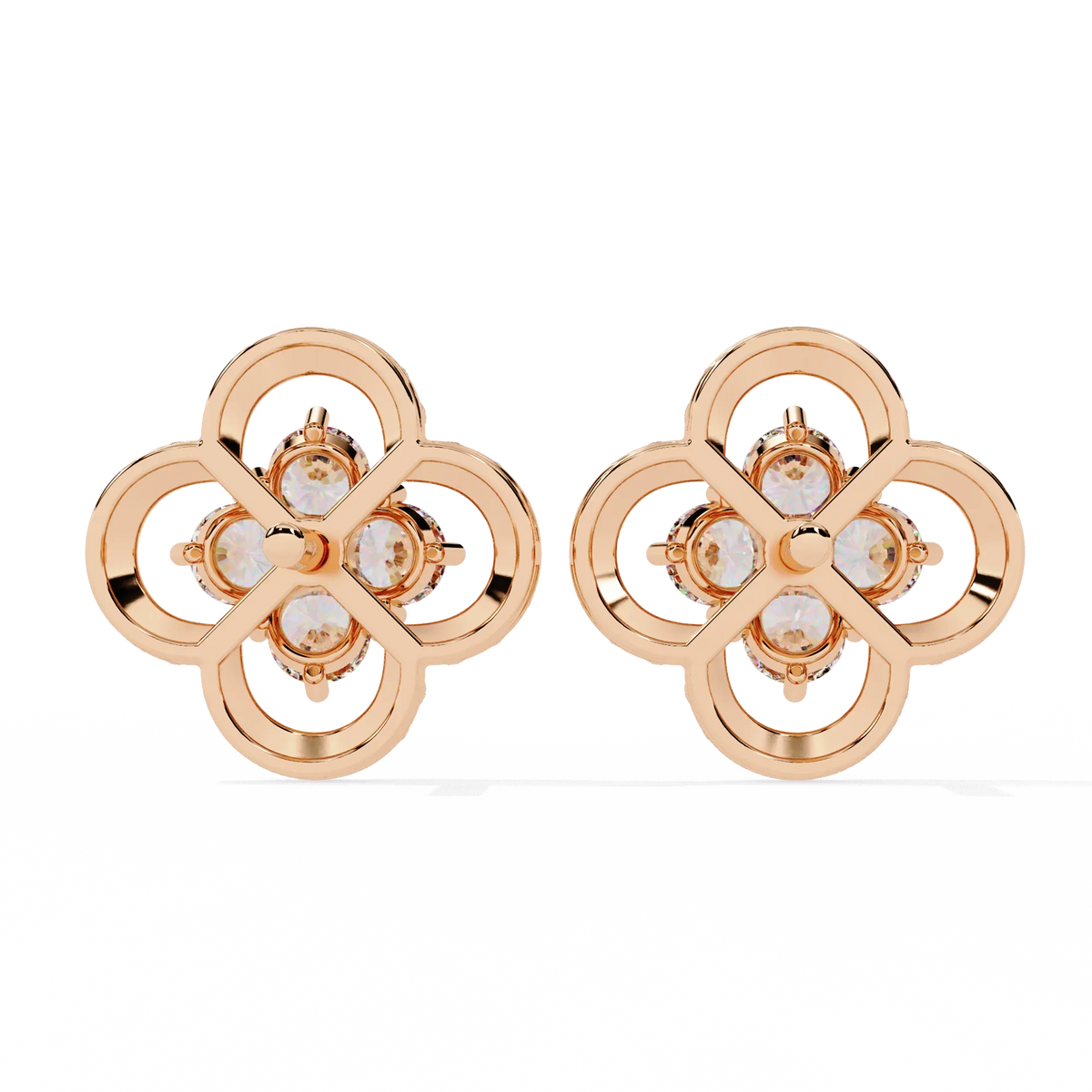 Lucky Clover Cluster Lab Grown Diamond Studs - Ophiratbf