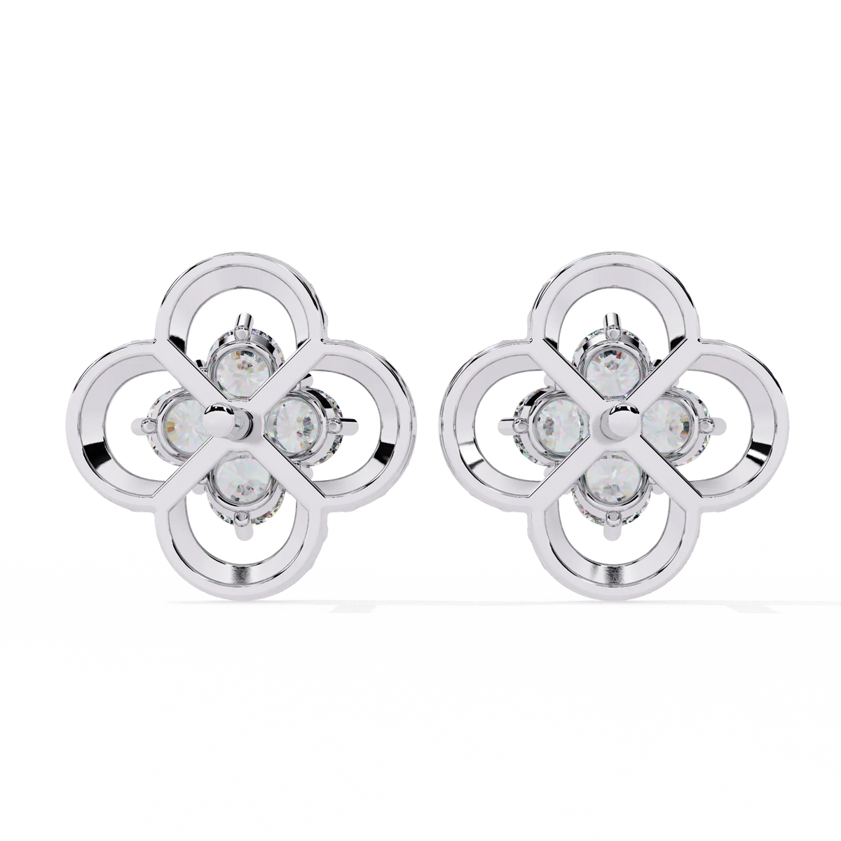 Lucky Clover Cluster Lab Grown Diamond Studs - Ophiratbf