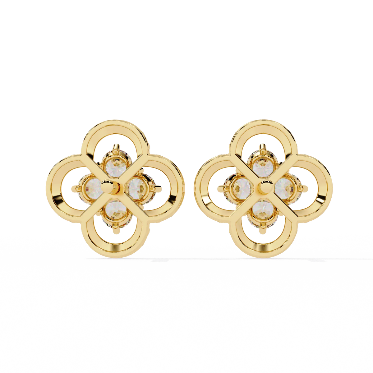 Lucky Clover Cluster Lab Grown Diamond Studs - Ophiratbf