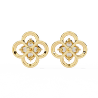 Lucky Clover Cluster Lab Grown Diamond Studs - Ophiratbf