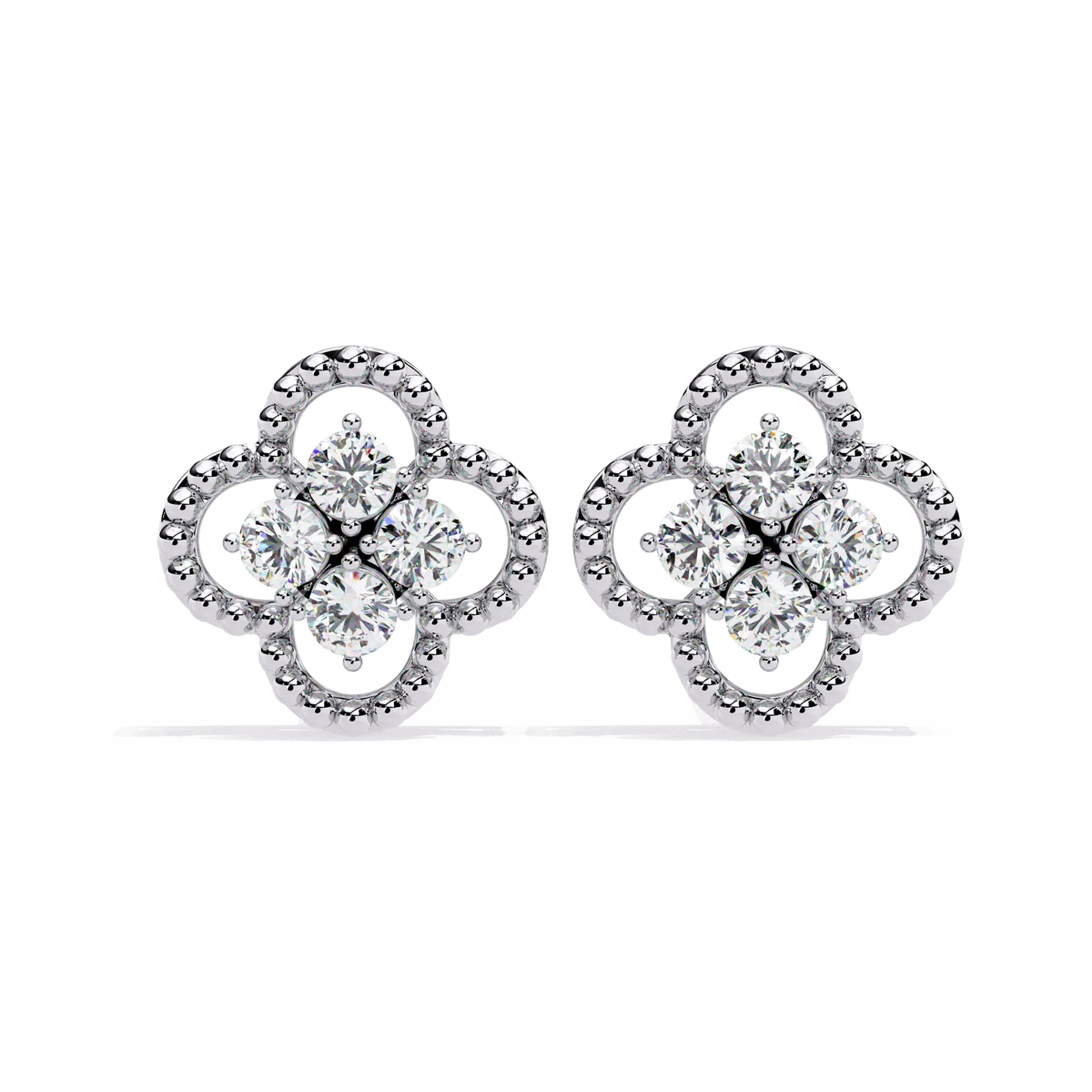 Lucky Clover Cluster Lab Grown Diamond Studs - Ophiratbf