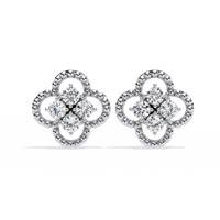Lucky Clover Cluster Lab Grown Diamond Studs - Ophiratbf