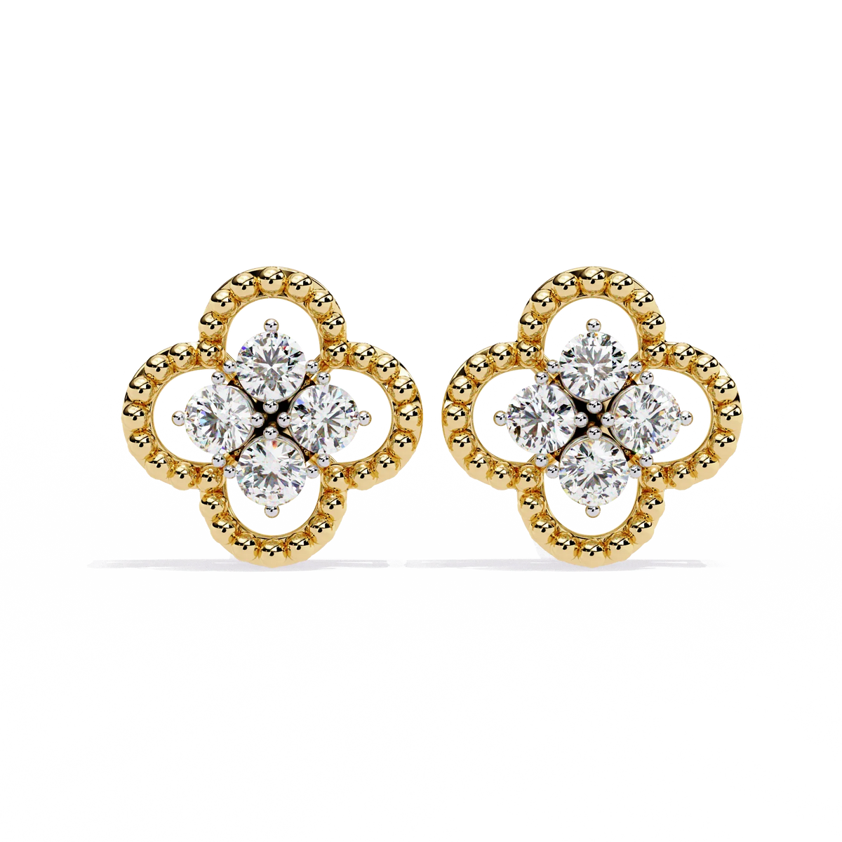Lucky Clover Cluster Lab Grown Diamond Studs - Ophiratbf