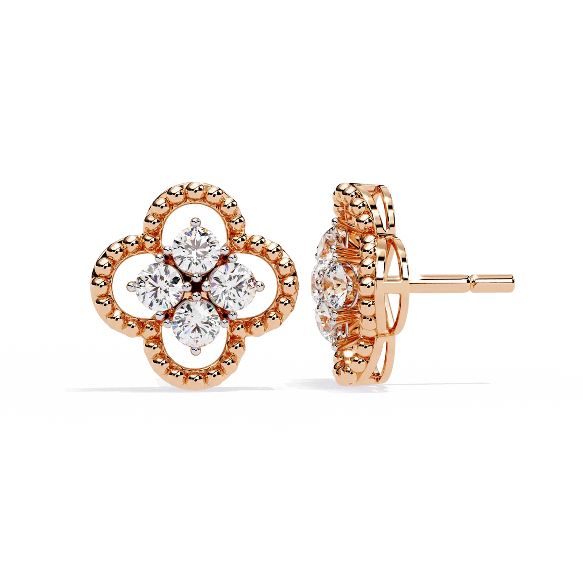 Lucky Clover Cluster Lab Grown Diamond Studs - Ophiratbf