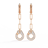 Link Luxe Geometric Gold Drop Lab Grown Diamond Earrings - Ophiratbf