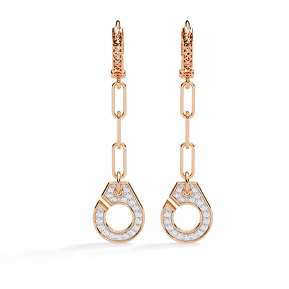 Link Luxe Geometric Gold Drop Lab Grown Diamond Earrings