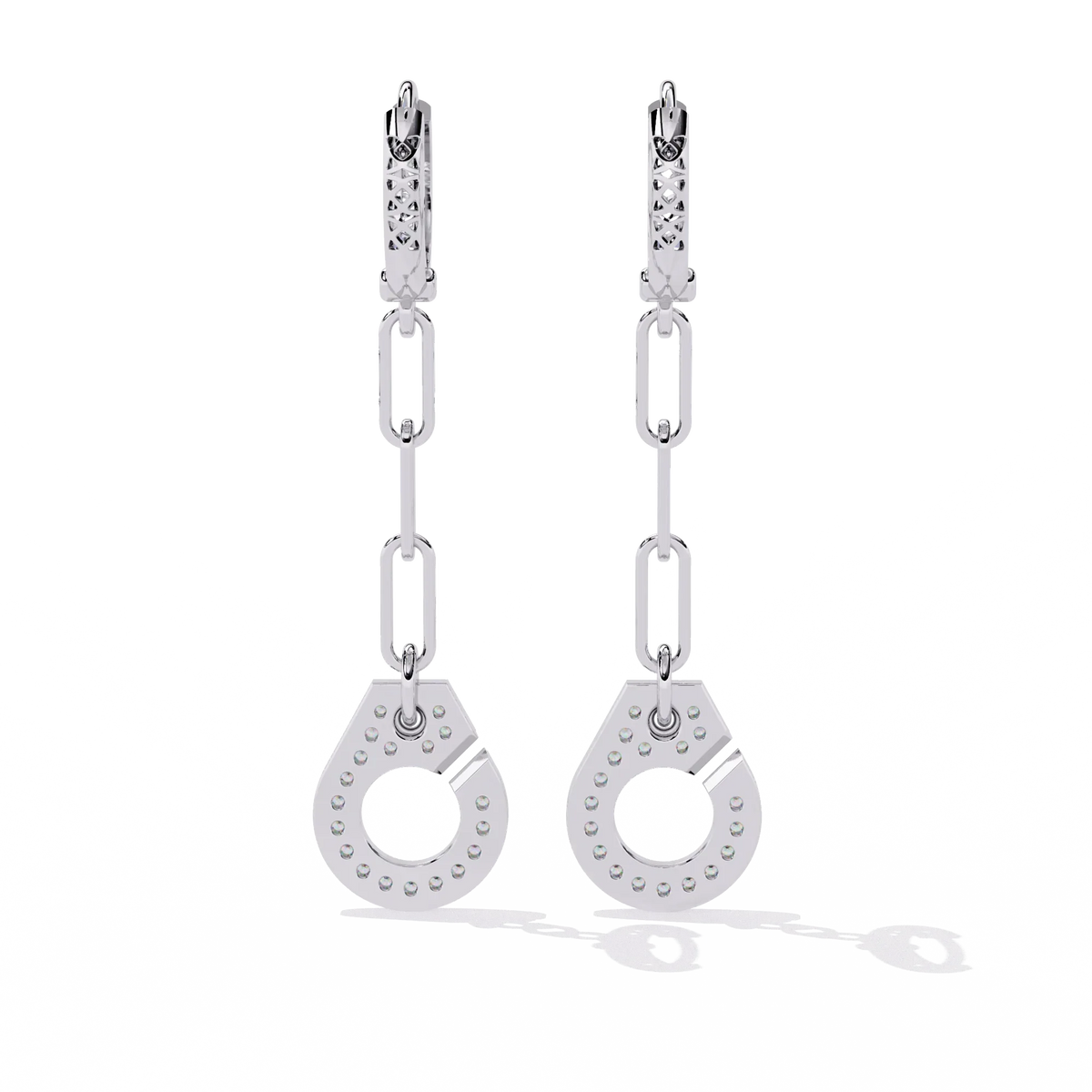 Link Luxe Geometric Gold Drop Lab Grown Diamond Earrings - Ophiratbf