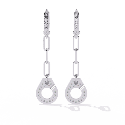 Link Luxe Geometric Gold Drop Lab Grown Diamond Earrings