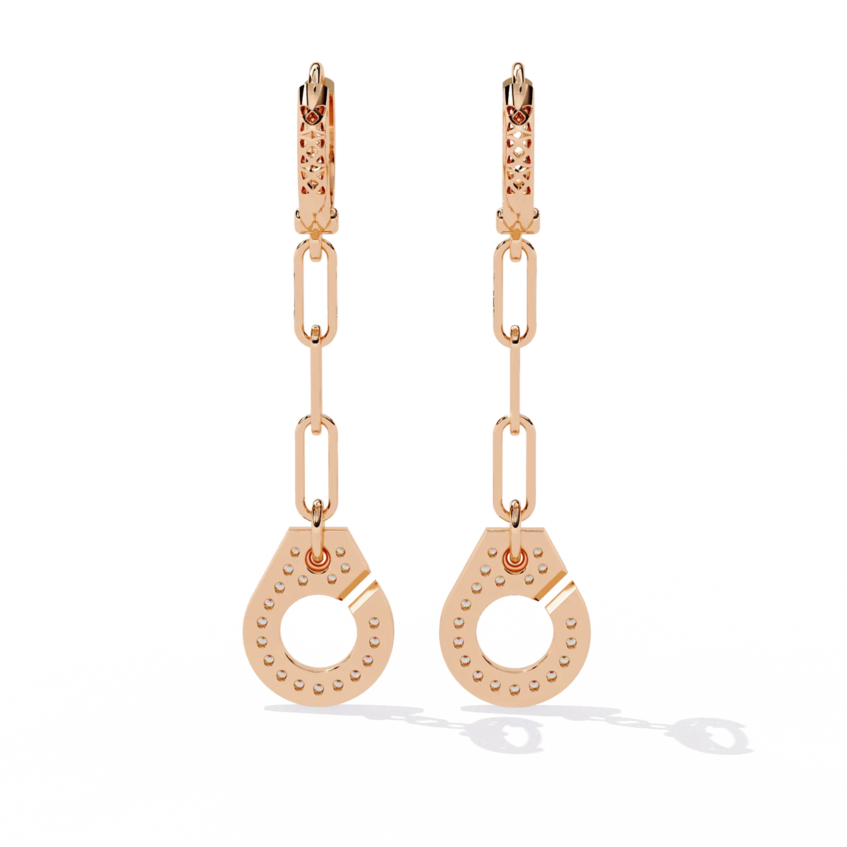 Link Luxe Geometric Gold Drop Lab Grown Diamond Earrings - Ophiratbf