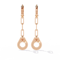 Link Luxe Geometric Gold Drop Lab Grown Diamond Earrings - Ophiratbf