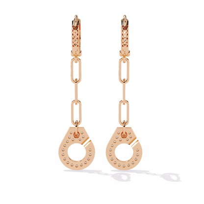 Link Luxe Geometric Gold Drop Lab Grown Diamond Earrings