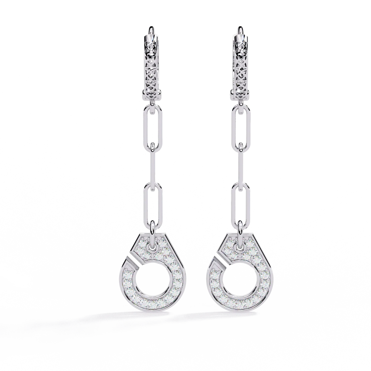 Link Luxe Geometric Gold Drop Lab Grown Diamond Earrings - Ophiratbf