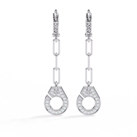 Link Luxe Geometric Gold Drop Lab Grown Diamond Earrings - Ophiratbf