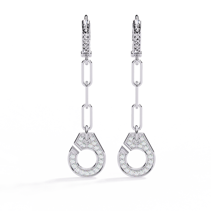 Link Luxe Geometric Gold Drop Lab Grown Diamond Earrings