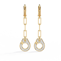 Link Luxe Geometric Gold Drop Lab Grown Diamond Earrings - Ophiratbf