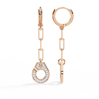 Link Luxe Geometric Gold Drop Lab Grown Diamond Earrings - Ophiratbf
