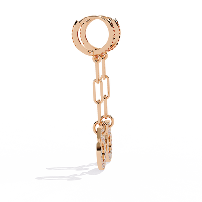 Link Luxe Geometric Gold Drop Lab Grown Diamond Earrings
