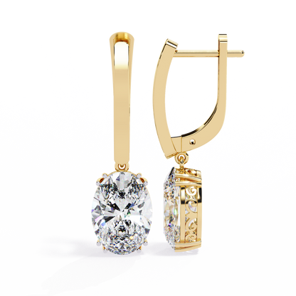 Era Oval Solitaire Drop Lab Grown Diamond Earrings