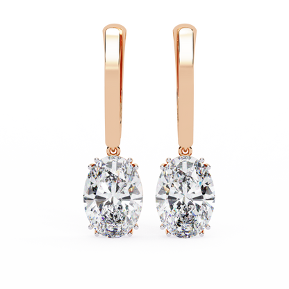 Era Oval Solitaire Drop Lab Grown Diamond Earrings