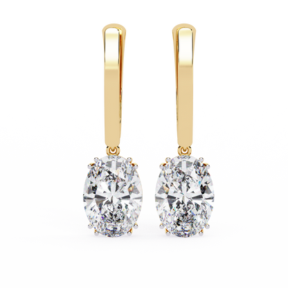 Era Oval Solitaire Drop Lab Grown Diamond Earrings
