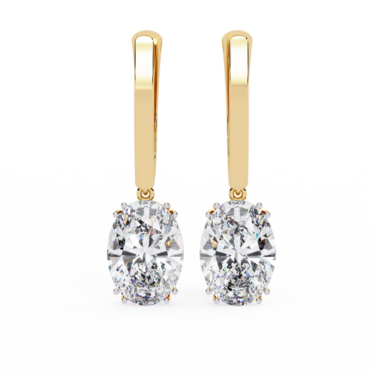 Era Oval Solitaire Drop Lab Grown Diamond Earrings