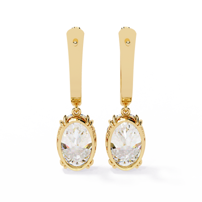 Era Oval Solitaire Drop Lab Grown Diamond Earrings
