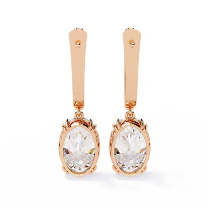 Era Oval Solitaire Drop Lab Grown Diamond Earrings