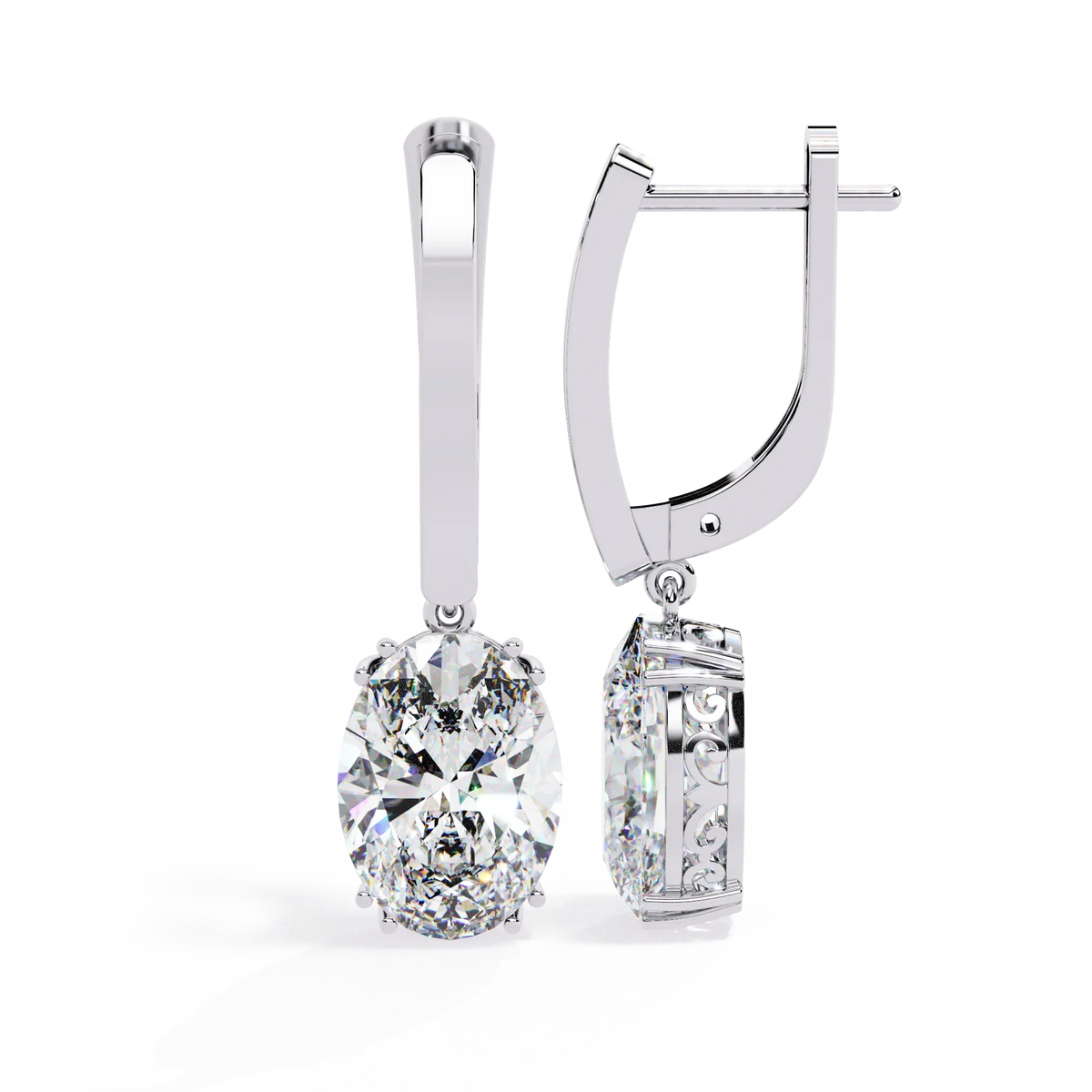 Era Oval Solitaire Drop Lab Grown Diamond Earrings - Ophiratbf