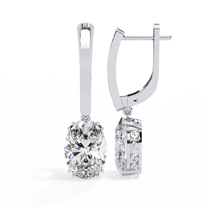 Era Oval Solitaire Drop Lab Grown Diamond Earrings