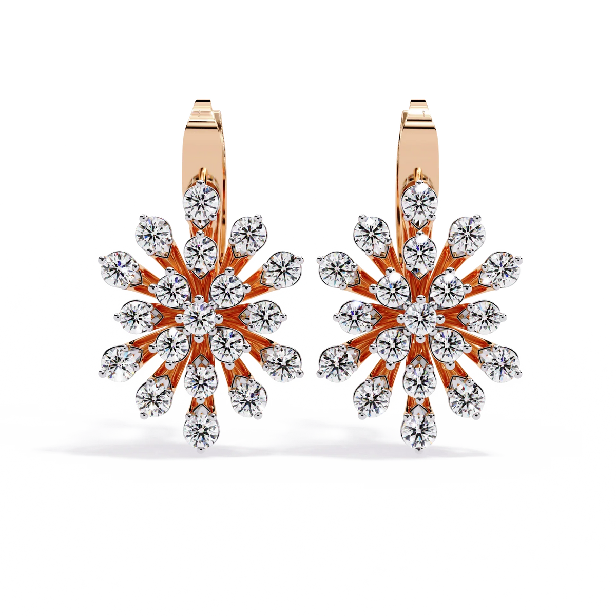 Aurora Sunburst Cluster Lab Grown Diamond Drop Earrings - Ophiratbf