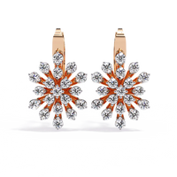 Aurora Sunburst Cluster Lab Grown Diamond Drop Earrings - Ophiratbf