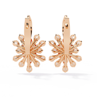 Aurora Sunburst Cluster Lab Grown Diamond Drop Earrings - Ophiratbf