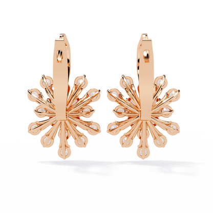 Aurora Sunburst Cluster Lab Grown Diamond Drop Earrings