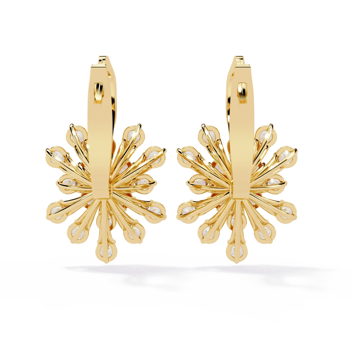 Aurora Sunburst Cluster Lab Grown Diamond Drop Earrings - Ophiratbf