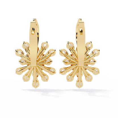 Aurora Sunburst Cluster Lab Grown Diamond Drop Earrings
