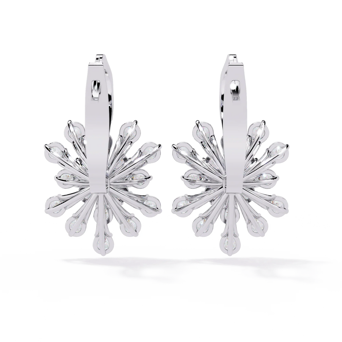 Aurora Sunburst Cluster Lab Grown Diamond Drop Earrings - Ophiratbf