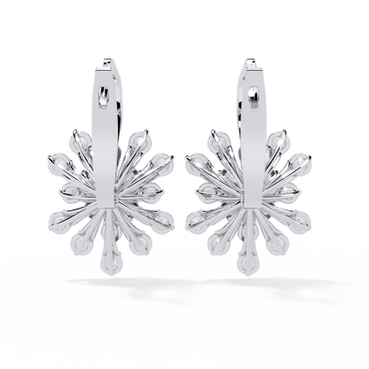 Aurora Sunburst Cluster Lab Grown Diamond Drop Earrings