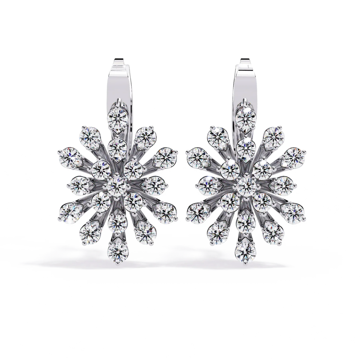 Aurora Sunburst Cluster Lab Grown Diamond Drop Earrings - Ophiratbf