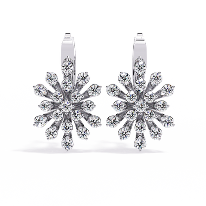 Aurora Sunburst Cluster Lab Grown Diamond Drop Earrings