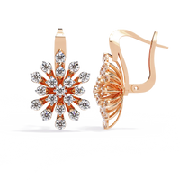 Aurora Sunburst Cluster Lab Grown Diamond Drop Earrings - Ophiratbf