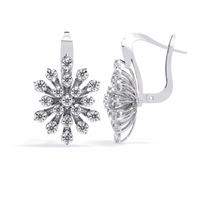 Aurora Sunburst Cluster Lab Grown Diamond Drop Earrings - Ophiratbf