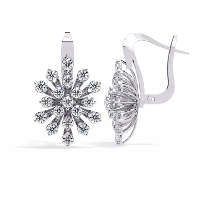 Aurora Sunburst Cluster Lab Grown Diamond Drop Earrings