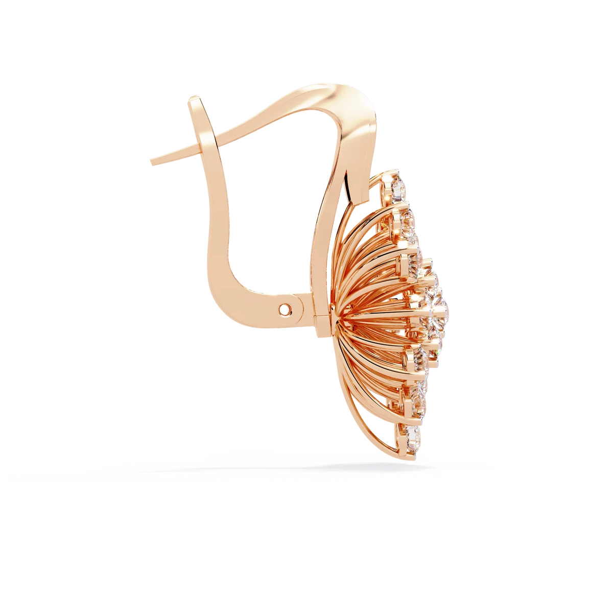 Aurora Sunburst Cluster Lab Grown Diamond Drop Earrings - Ophiratbf