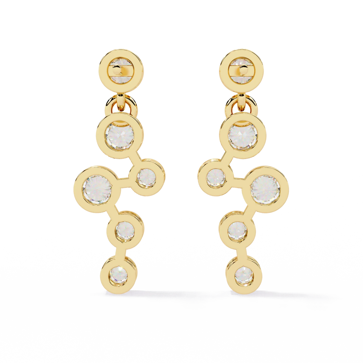 Nova Bubble Bezel Drop Lab Grown Diamond Earrings - Ophiratbf