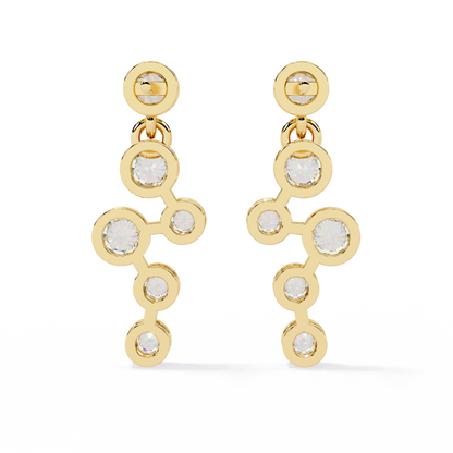 Nova Bubble Bezel Drop Lab Grown Diamond Earrings