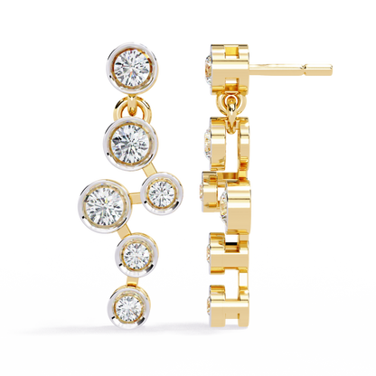 Nova Bubble Bezel Drop Lab Grown Diamond Earrings