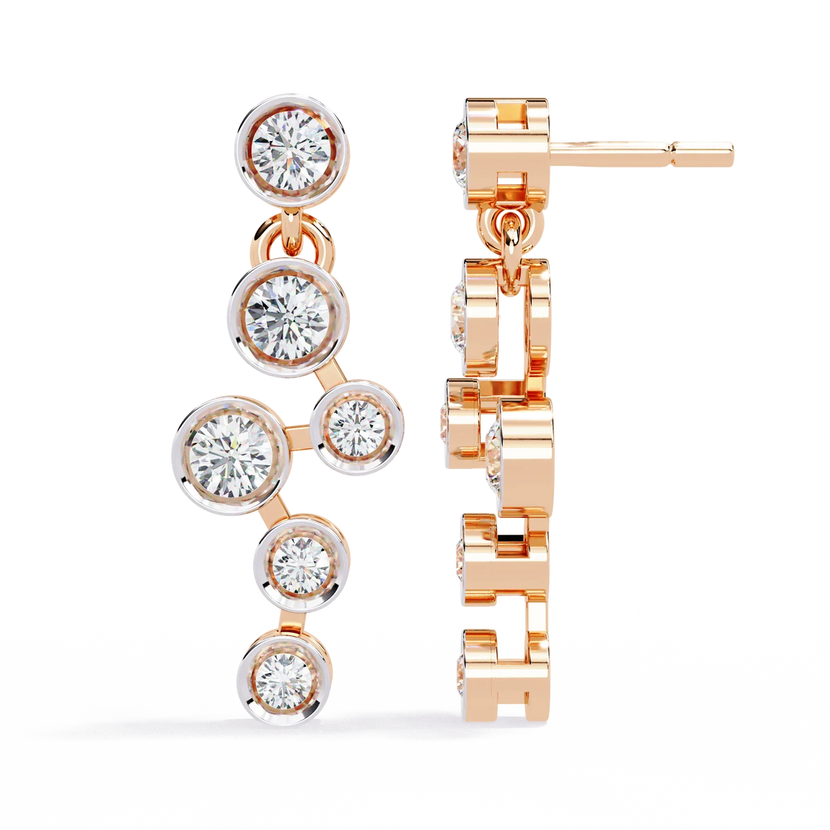 Nova Bubble Bezel Drop Lab Grown Diamond Earrings - Ophiratbf