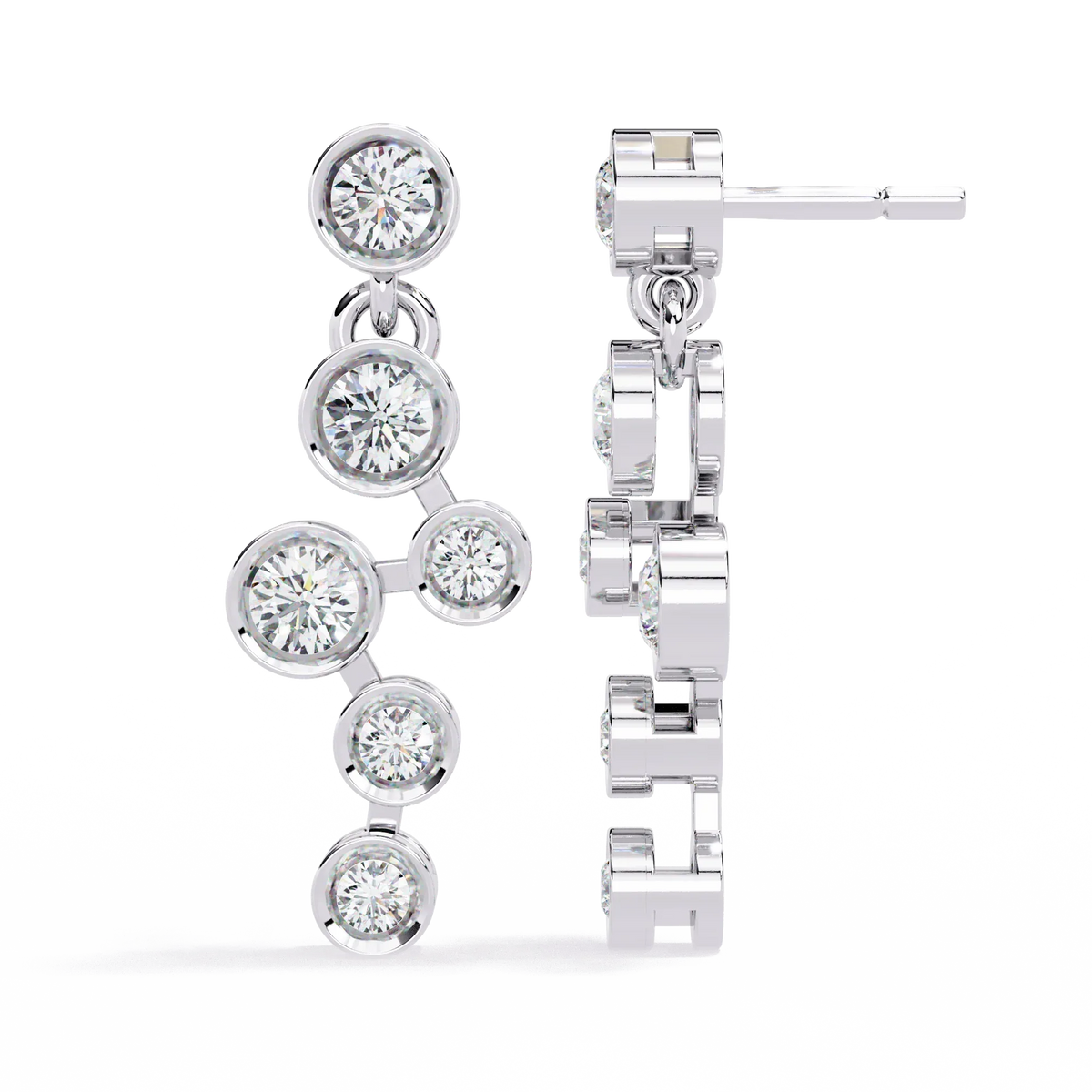 Nova Bubble Bezel Drop Lab Grown Diamond Earrings - Ophiratbf