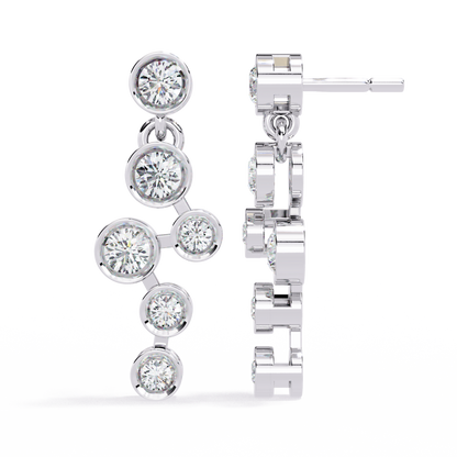 Nova Bubble Bezel Drop Lab Grown Diamond Earrings